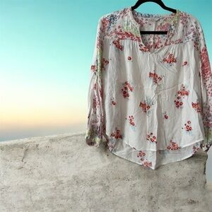 Lucky Brand White Floral Blouse